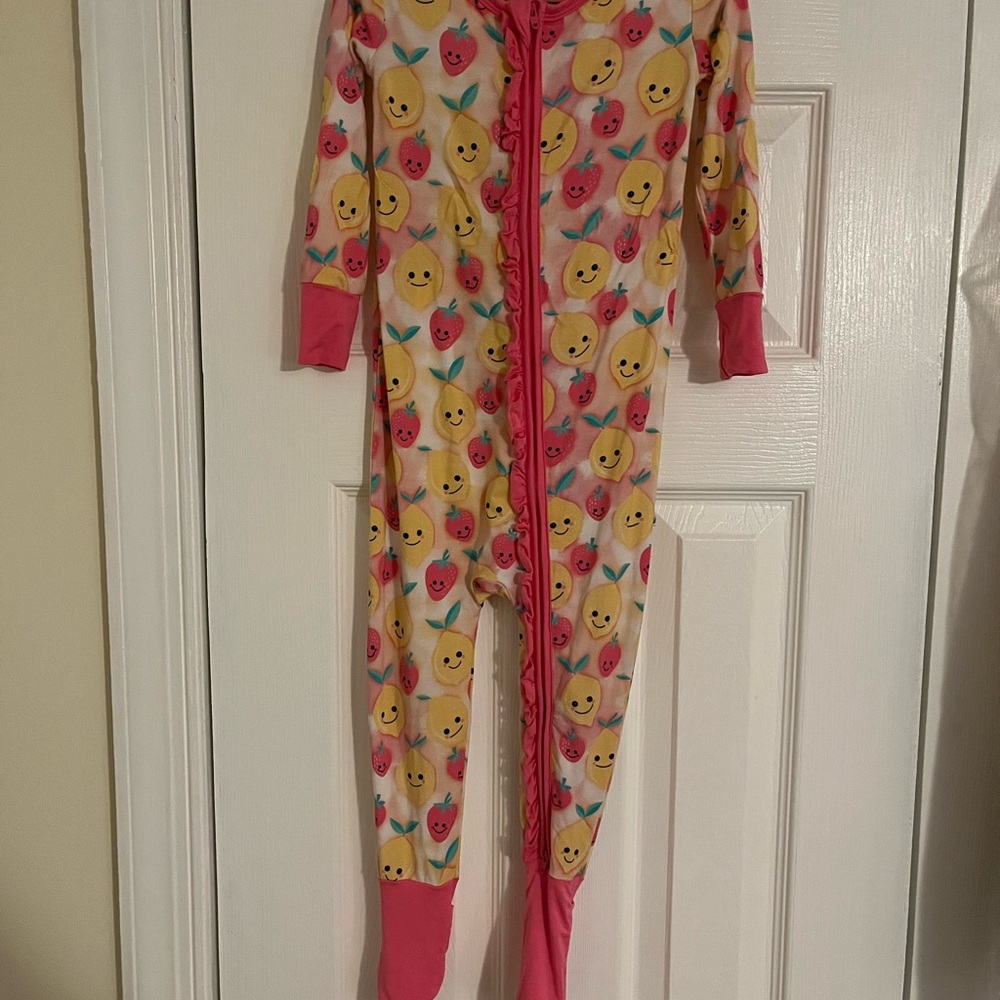 Pink and Yellow Kids One Piece Pajamas